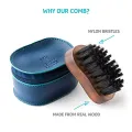 Bombay Shaving Company Pocket Size Beard Brush made with Sheesham Wood and Free Faux Leather Pouch FROM INDIA (SAM). 