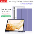 Case For Samsung Galaxy Tab S9 S8 S7 Plus FE 12.4 11 Clear Back Cover Pencil Holder For Tab A9 A8 S6 Lite Hard Acrylic Cover. 