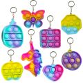 Mini Cute Push Pop It Keychain Toy - Colorful Silicon Random Key tag for Stress Relief - New Collection. 