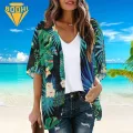 Women Beach Cover Up Floral Print Sun Protection Beach Cover-up Top for Women Lightweight Breathable Quick-drying Beach Cover Up. 