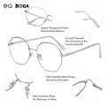 OQ BOGA 4 Colors Unisex Metal Full Rim Fashion Glasses Women Men Outdoor Decorate Eye Protection Octagon Frame Eyewear. 