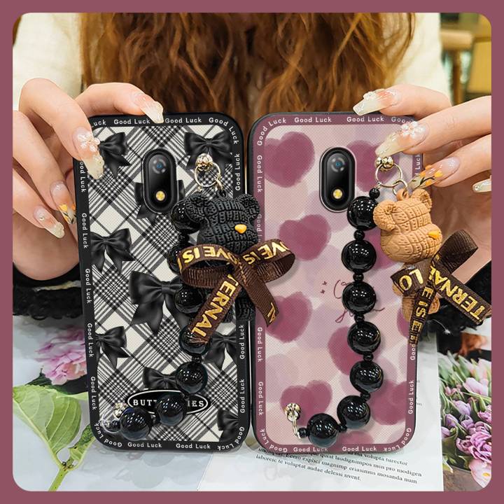 Waterproof Bear bracelet Phone Case For Itel A16/A16 Plus Back Cover protective case Skin-friendly feel silicone Cartoon