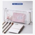 【HOT】 Transparent Pencil Case Large Capacity Simple Pen Bag Kawaii Cosmetic Bag School Study Stationery Office Supplies. 