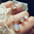 Yfashion 3 Pcs/set Women Luxury Opal Fashion Wedding Jewelry Set. 