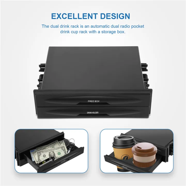 Car%20Universal%20Cd%20Radio%20Pocket%20Drink%20Cup%20Holder%20Storage%20Box%20Black%20-%20Image%205