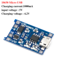 TP4056 5V 1A Micro USB 18650 Special Lithium Battery Charging Module (With Protection). 