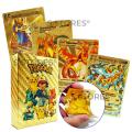 55 Pcs Pokemon Golden Trading Cards Gold Foil Set. 