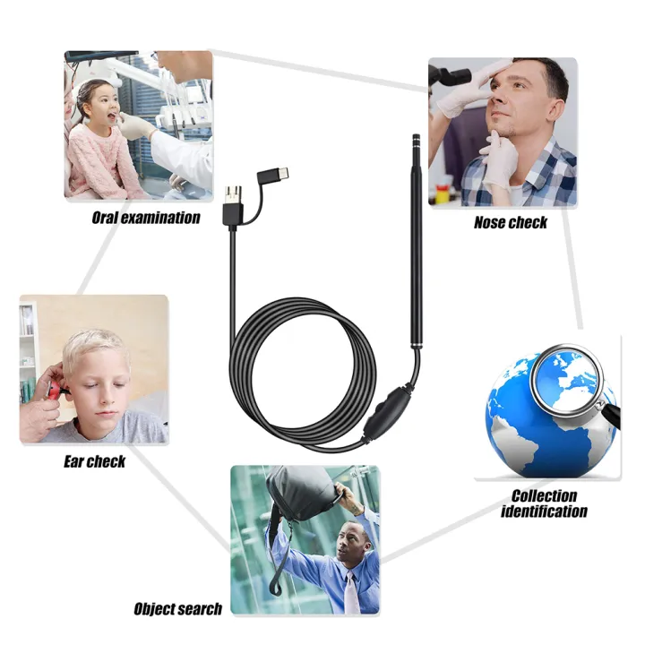 HXSJ%203-in-1%20Visual%20Earpick%20Otoscope%20Endoscope%20with%205.5mm%20Camrea%20Lens%20Ear%20Cleaning%20Tool%20Built-in%206%20Adjustable%20Led%20Lights%20-%20Image%203