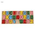 A Box of 156pcs Colorful Wooden Alphabet Letters with Storage Tray Kids Toys. 