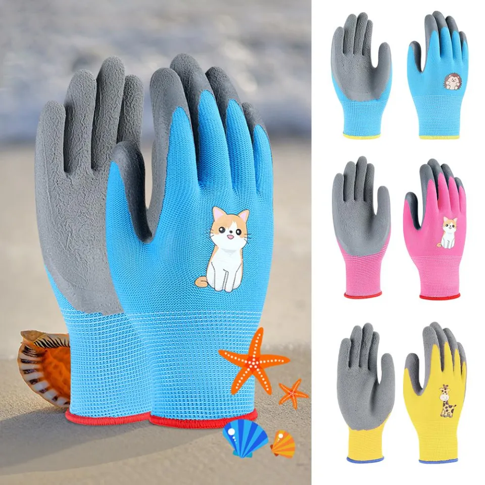 FG Pair Children Nitrile Cartoon Protective Gloves Camping