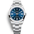 Silver Stainless Steel Strap Men Watch Quartz Analog Business Chain Casual Wrist Watches For Boys Gents - Black Blue White PRM. 