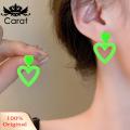 Carat Pendant Earrings 1 Pair Hollow-out Love Heart Dangle Earrings Fashion Candy-col d Acrylic Lightweight Double Heart Drop Earrings Valentine's Day Mother's Day Jewelry Gift Heart Earrings. 