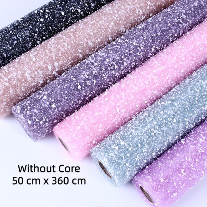 RHS Online 50cm x 360cm Snow Point Gauze Mesh Bouquet Wrapping Paper Craft Journaling Decor Packaging Paper DIY Wedding Party Florists Wrap Flowers