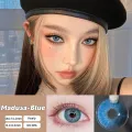 O2GIRL Contact lenses Color  blue green gradient (0.00~8.00) 14.2mm Medusa  Yearly. 