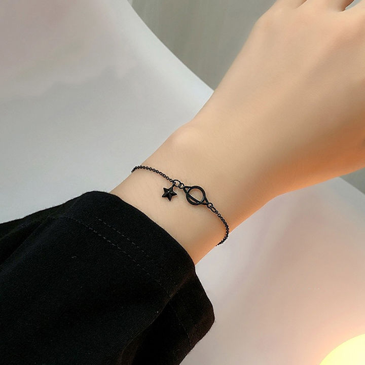 Black Planet Stars Gothic Punk Adjustable Bracelet For Women Girls Luxury Jewelry Dainty Gift Luolong