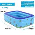 3 Rings Inflatable Rectangular Baby & Kids Swimming Pool 130x90x48. 