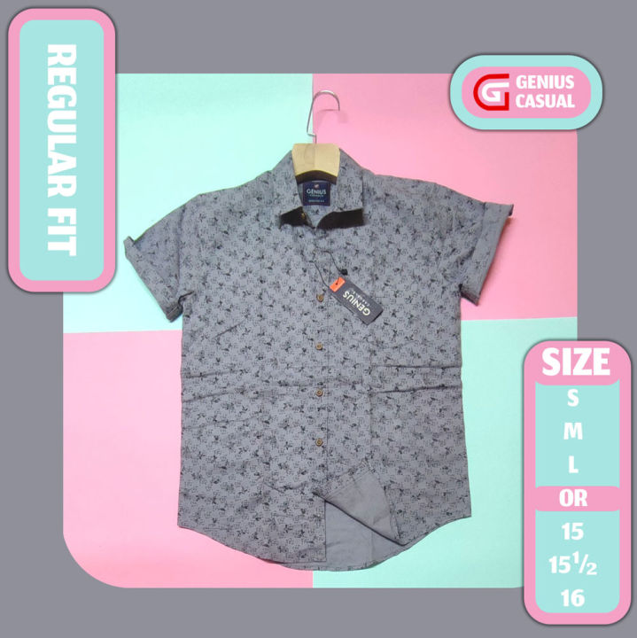 Genius%20Gents%20Shirt%20Pre-Washed%20Cotton%20Fabric%20Small%20Floral%20Print%20Men%20Casual%20Shirts%20-%20Image%209