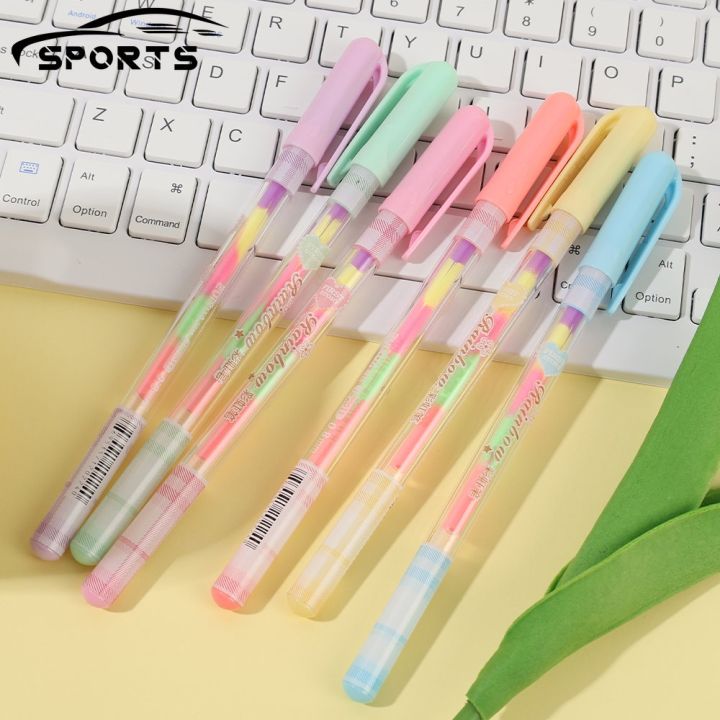 LUYJWZN Joxop Pens Gel, Rainbow Minimalist Press Type Quick
