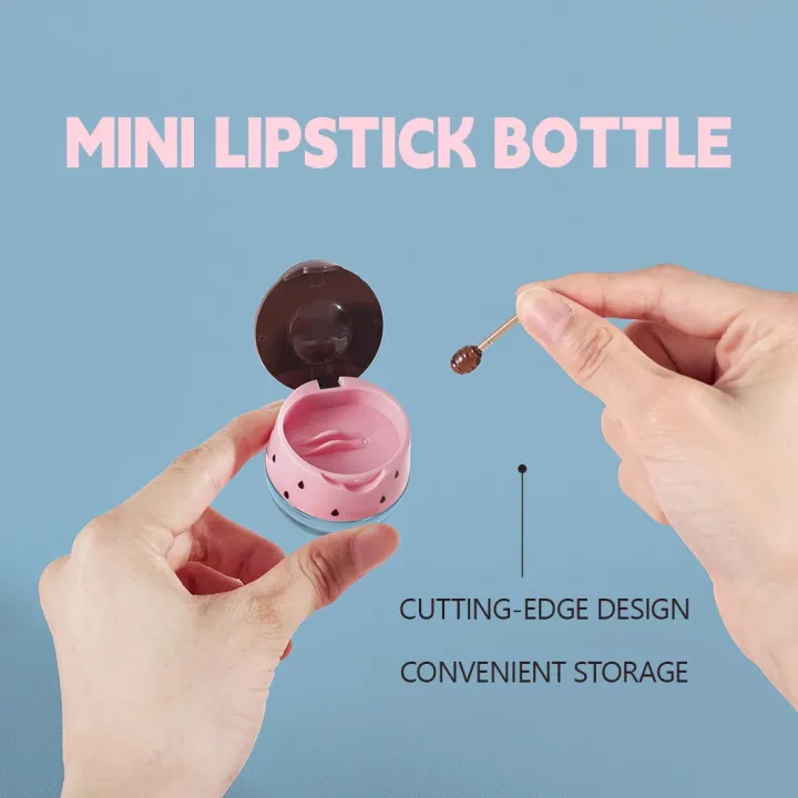 3pcs%206g%20Pink/Yellow%20Empty%20Plastic%20Lip%20Mask%20Jars%20Small%20Spoon%20With%20Honey%20Lip%20Balm%20Cans%20Bead%20Containers%20Lipstick%20Makeup%20Containers%20-%20Image%202