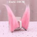 Yae Miko Plush Tail Ear Wig Pink Fox Handmade Cosplay Props Pink Fox Ears Tail Wig. 
