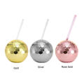 Disco Ball Drinking Balls Cups Cocktail Party Novelty Fun With Straw Round Party. 