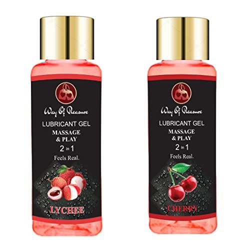 Lube Flavoured Lubricant Gel - 100ml | Water based lube | Cherry Lychee  Pack Of 2 (FROM INDIA)SAB