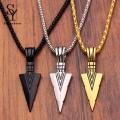 Sunnyheart Male Necklace Stainless Steel Spearhead Charm Male Necklace. 