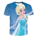 New Summer Frozen 2 T Shirt Anna Elsa Girl 3D Digital Printing Clothing Tops Frozen Snow Queen Anna Elsa Cartoon Print Shirts. 