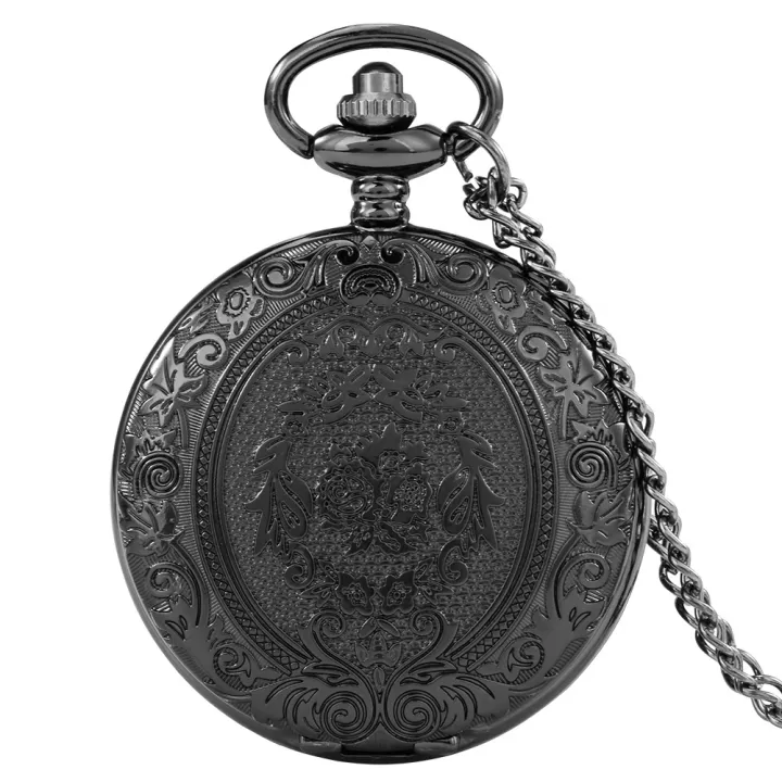 【Miga Plaza】Luxury Retro Silver Quartz Pocket Watch Fashion Medieval Style Necklace Pendant Chain Jewelry Gift Steampunk Clock for Men Women