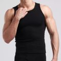 Waist Cincher Slimming Vest Body Shaper Tummy Fat Burning Shaper Slim & Lift Slimming Shirt For Men Black vest slimming Vest (XXL)- Black. 