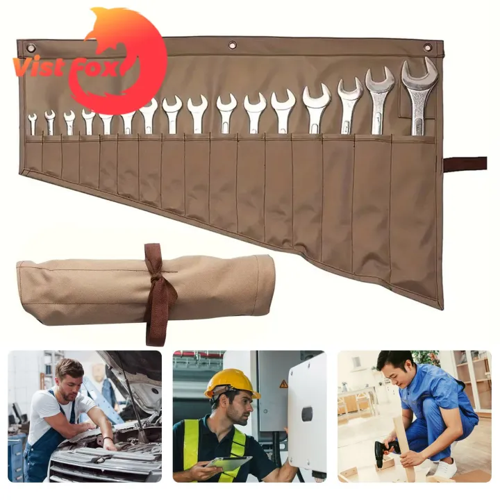 Durable%20Hanging%20Loop%20Tool%20Bag%20Portable%20Tool%20Storage%20Bag%20with%2016%20Pockets%20Easy%20to%20Carry%20Wrench%20Roll%20Organizer%20for%20Convenient%20Tool%20Organization%20Foldable%20Design%20for%20Wall-mounted%20Tool%20Bag%20-%20Image%205