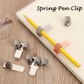 Writing Supplies Portable Triple Orifice Metal Pencil Holder Spring Pen Clip Single Hole Double Opening. 