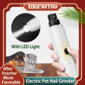 Electric Dog Nail Grinder, Rechargeable 2-Speed Dog Nail Clippers Pet Nail Trimmer with LED Light Painless Dog Nail File Paws Grooming and Smoothing for Small Medium Large Dogs and Cats. 