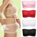 Breathable Mesh Tube Women Strapless Bra Ladies Crop Padded Bra Bandeau Sleeveless Shirt Tube Tops. 