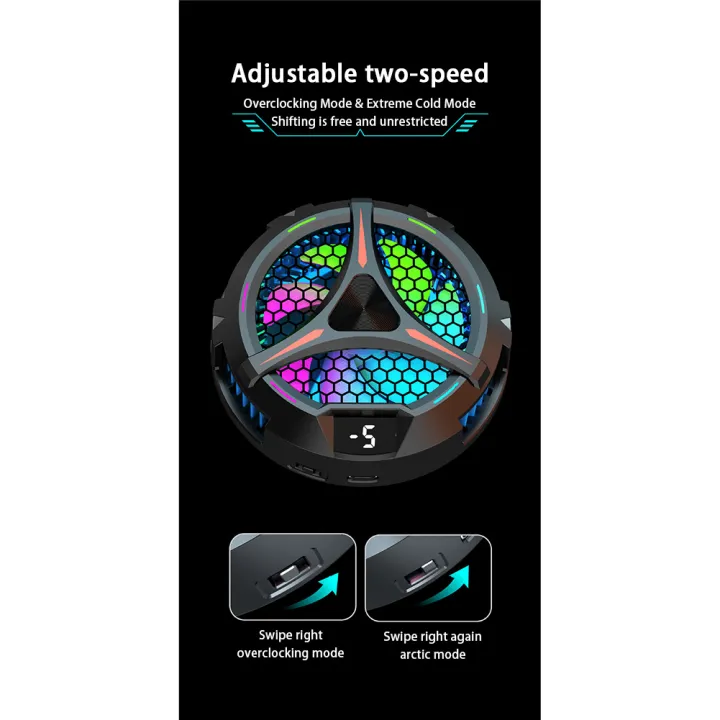 KOKKO%20X42%20Cell%20Phone%20Cooler%20Fan%20With%20Temperature%20Digital%20Display%20Cooler%20Customized%20RGB%20Lighting%20Semiconductor%20Heatsink%20Cooling%20-%20Image%202