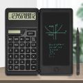 Basic Calculator Notepad with 6 Inch LCD Writing Tablet Mute Desktop Calculator Solar/Battery Dual Powered for Business Office. 