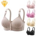 Comfortable Nylon Bra Comfortable Plus Size Bra with Front Button Closure Adjustable Straps No Wire Support Soft Elastic Material Perfect for Southeast Asian Women Breathable Bra. 