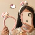 Pink Girl Hello Kitty Headband Cute Princess Style Face Wash Headband Girl Kt Plush Doll Headband. 