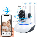 WiFi Wireless CCTV IP Camera PTZ Indoor 360 Rotatable 1080P 3 Antenna. 