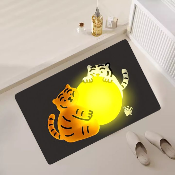 Cartoon M-MUZIK T-TIGER Floor Mat Bedroom Kitchen Door Bath House Super Absorbent Foot Non-slip