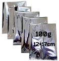 50pcs 12x17cm 100g Silver Aluminum Foil Bags with Tear Notch Heat Vacuum Seal for Food Storage. 