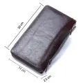 CONTACT'S Brand Cow Leather Men Casual Long Clutch Wallet Zipper Purse With Passport Holder Phone Case Card Holder. 