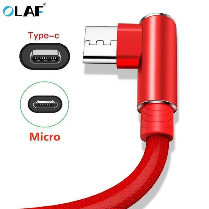 OLAF%201/2/3m%20L%20Shaped%20Connector%20Nylon%20Braided%20Micro%20USB%20Cable%20fast%20Charging%20Cord%20Charger%20Wire%20Line%20-%20Image%202
