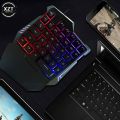 HXSJ G7 USB Wired Game Keyboard with Color LED Backlight 35 Keys Wide Armrest One Hand Keyboard RGB Mechanical Feel Game Keyboard. 