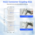 Pool Connector Coupling Pool Vacuum Hose Adapter 1-1/2Inch or 1-1/4Inch for Swimming Pool Vacuums Cleaners. 