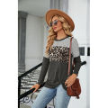 bellylady Women Casual T-Shirt Round Neck Long Sleeves Tunics Twist Knot Blouse Leopard Print Stripe Pullover Tops. 