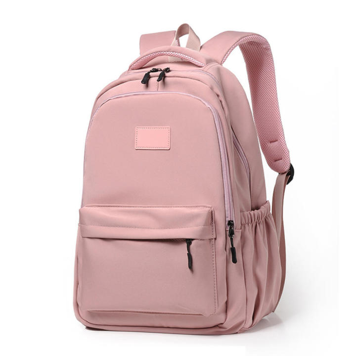 Durable Solid Color Simple Men s And Women s Backpack Large Capacity Junior High School Students Korean Edition Backpack Casual Book Bag Daraz.lk