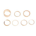 7Pcs Bohemian Creative Retro Simple Multi-Layer Opening Cross Twist Ring Set Jewelry For Women Geometric Ring. 