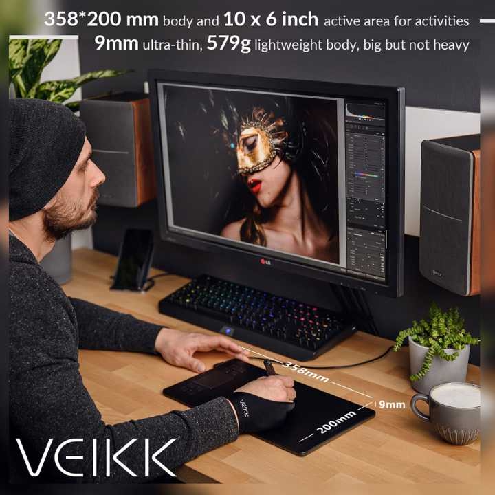 VEIKK%20A50%20Graphic%20Drawing%20Tablet%20for%20Digital%20Art%20290%20PPS%20Full%20Panel%20Design%2010%20x%206%20inch%20Drawing%20Pad%20Large%20Working%20area%20with%208192%20Levels%20Pressure%20Sensitivity%20Battery-Free%20Passive%20Pen%208%20Hotkeys&Touch%20Pad%20-%20Image%203