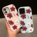 ZeroQiQi for Samsung A53 5G Back Cover Red White Flowers Silver Lens Protection Edge Soft Rubber Mobile Phone Cases. 